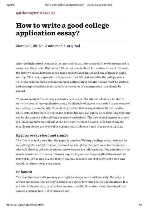 College Application Essay Format - Guideline & Examples